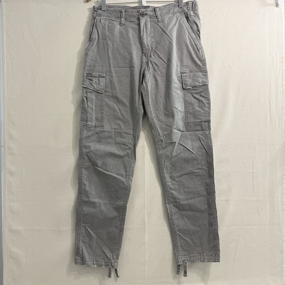 American Eagle Men Pants 34x30 Gray Cargo Twill FLEX